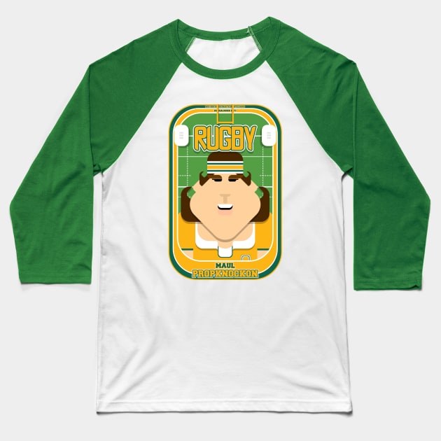 Rugby Gold and Green - Maul Propknockon - June version Baseball T-Shirt by Boxedspapercrafts